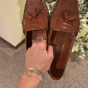 Cole Haan Leather Basketweave Tassel Loafers NEW Size 10.5 Mens